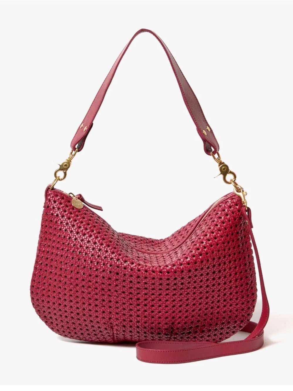 Clare V MOYEN MESSENGER crossbody bag- Plummy Rattan NWT $525
